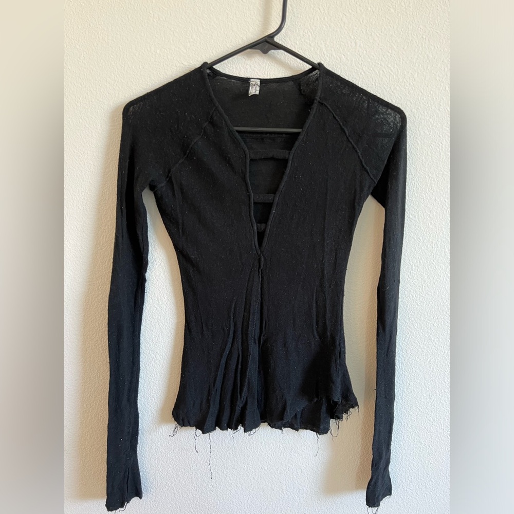 Free People Long Sleeve black shirt XS